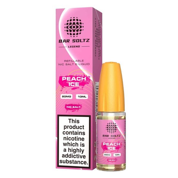 Buy Bar Soltz Legend Nic Salts 10ml E - liquids - Box of 10 - Peach Ice