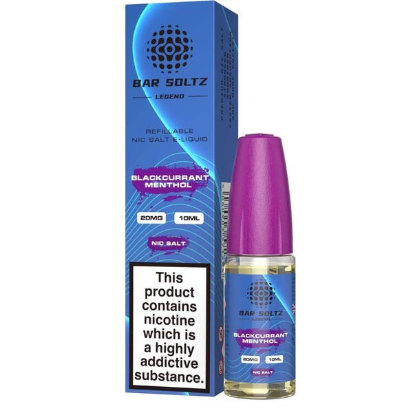 Buy Bar Soltz Legend Nic Salts 10ml E - liquids - Box of 10 - Blackcurrant Menthol