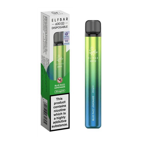 Elf Bar V2 600 Disposable Vape Puff Pod Box of 10 - Best Vape Wholesale