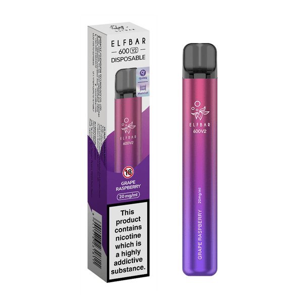 Elf Bar V2 600 Disposable Vape Puff Pod Box of 10 - Best Vape Wholesale