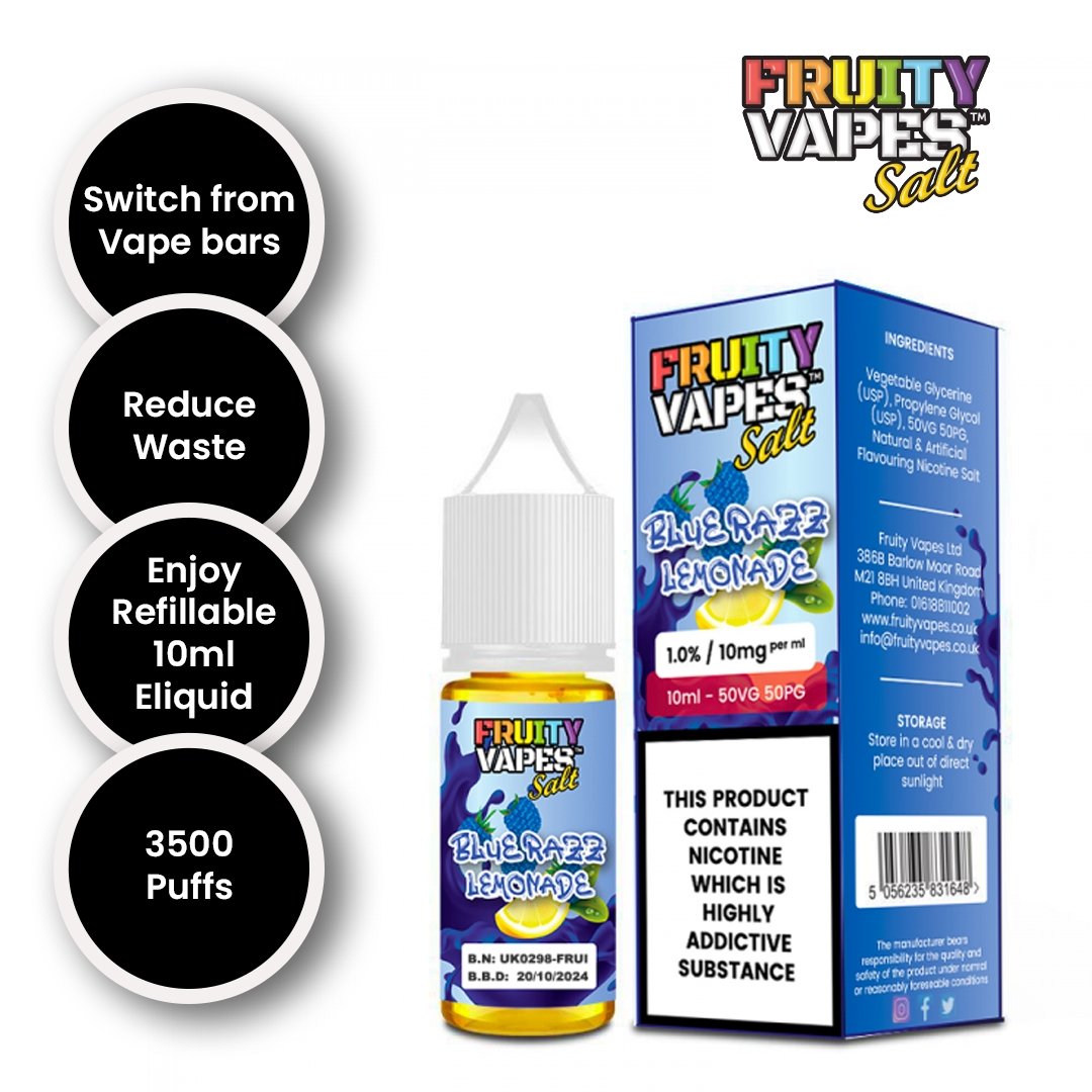 Fruity Vapes Salt 10ml Nic Salts Box of 10 - Best Vape Wholesale