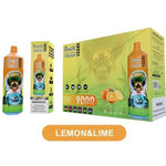 Buy RandM Tornado 9000 Puffs Disposable Vape Box of 10 - Lemon Lime