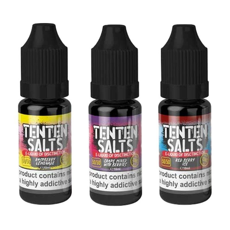 Buy Ten Ten Nic Salts 10ml E - liquids - Box of 10 - Red Berry Ice