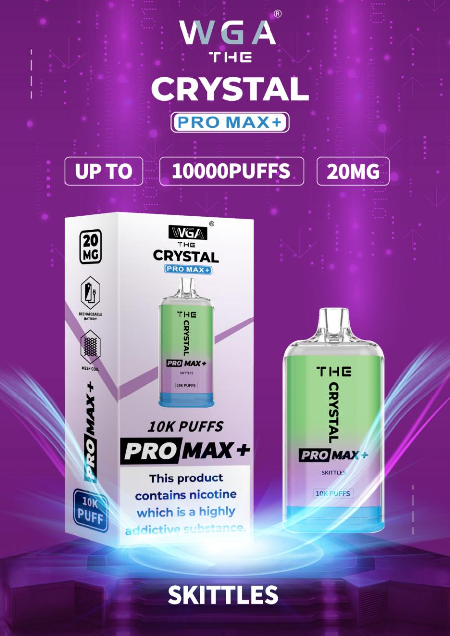 WGA The Crystal Pro Max + 10000 Puffs Disposable Vape Box of 10 - Best Vape Wholesale